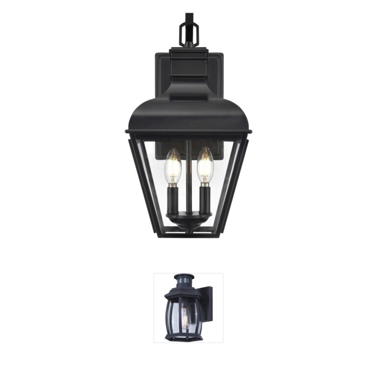 Millennium Lighting Edenton Matte Black Steel & Glass Outdoor Wall Sconce