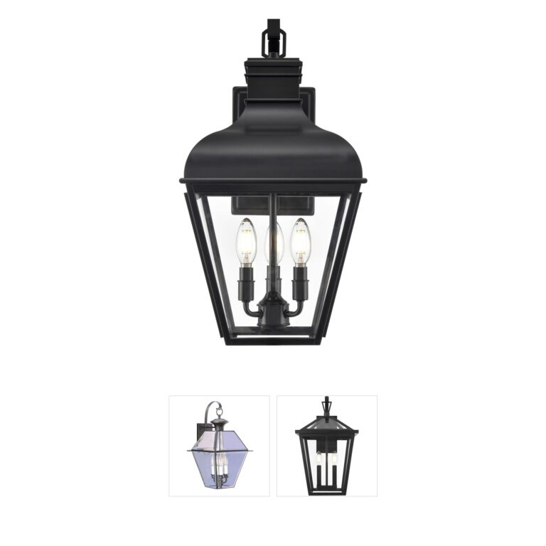 Millennium Lighting Edenton 3-Light Matte Black Clear Glass Outdoor Wall Sconce