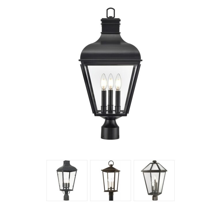 Millennium Lighting Edenton 3-Light Matte Black Outdoor Post Lantern with Clear Glass