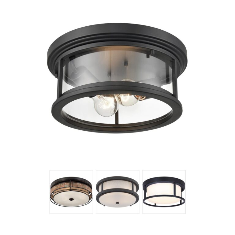 Millennium Lighting Bresley 12" Powder Coated Black Outdoor Flush Mount with Clear Seeded Glass
