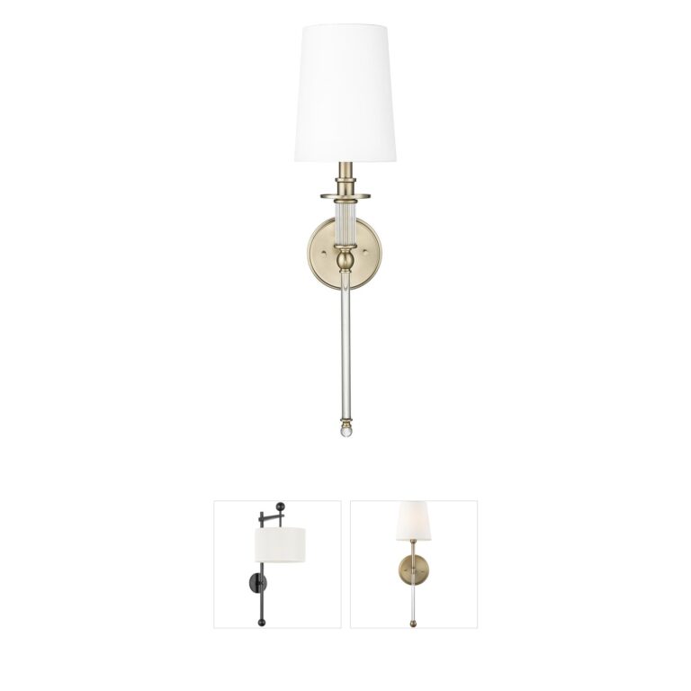 Millennium Lighting Modern Gold Cone Wall Sconce with White Linen Shade