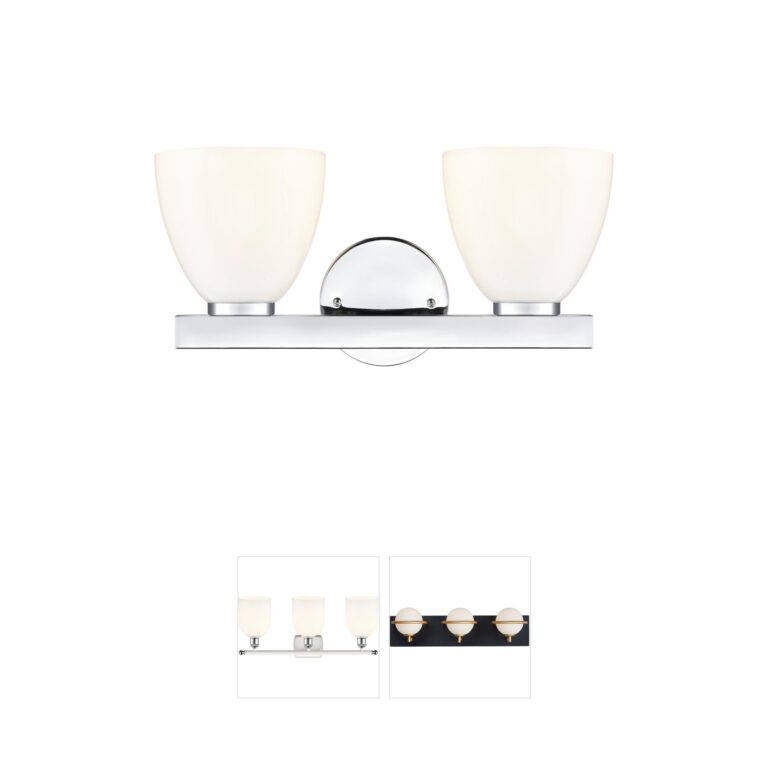 Millennium Lighting Apria Polished Chrome 2-Light Vanity with Opal Glass