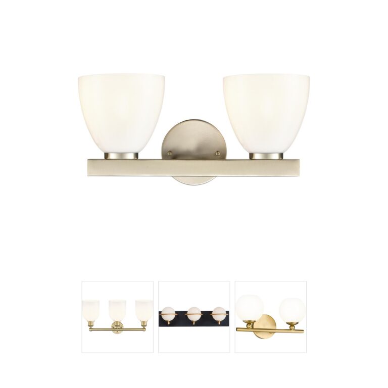 Millennium Lighting Apria 2-Light Modern Gold Vanity with Opal Glass