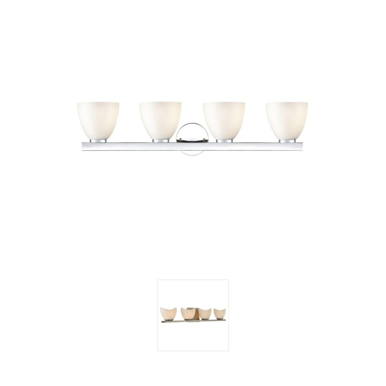 Millennium Lighting Apria 33" Polished Chrome Steel & Opal Glass 4-Light Vanity Light