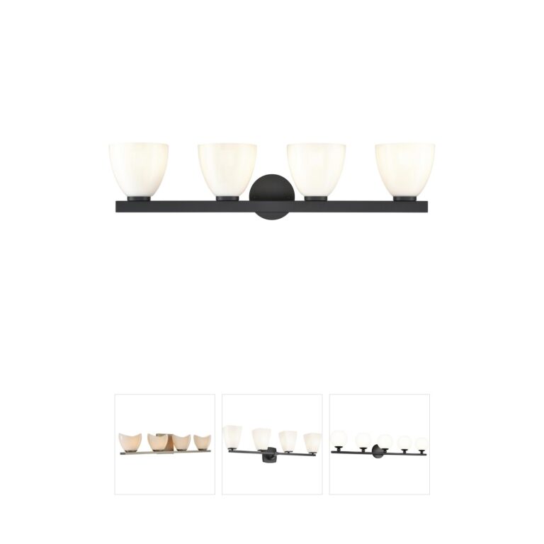 Millennium Lighting Apria 33" 4-Light Matte Black Vanity with Opal Glass