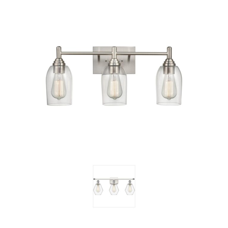 Millennium Lighting Arlett 3-Light Brushed Nickel Vanity with Clear Dome Glass
