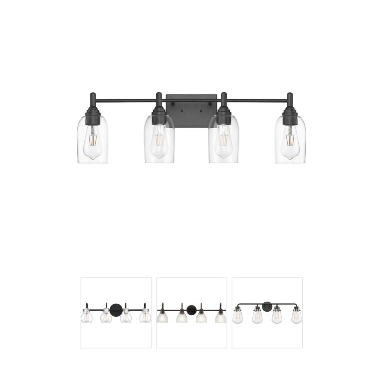 Millennium Lighting Arlett 4-Light Matte Black Vanity with Clear Glass