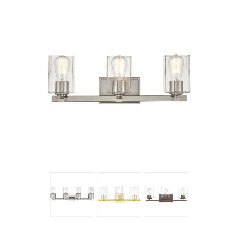 Millennium Lighting 3-Light Brushed Nickel Vanity Light with Clear Glass