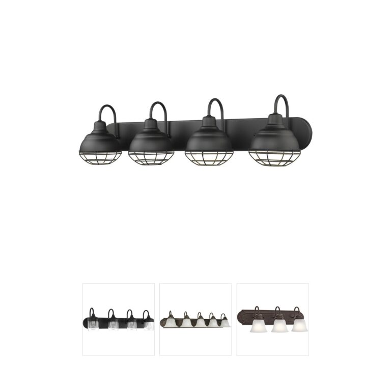 Millennium Lighting Neo-Industrial 4-Light Matte Black Glass Vanity Light