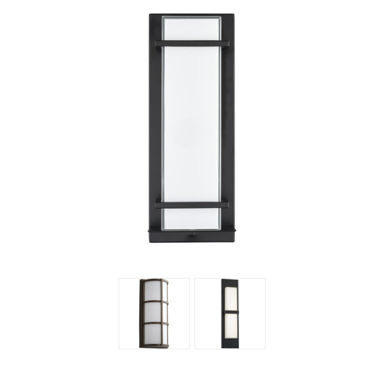 Millennium Lighting LED Outdoor Wall Sconce in Powder Coated Black with White Glass