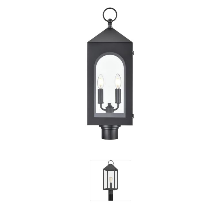 Millennium Lighting Bratton 2-Light Outdoor Post Lantern in Powder Coated Black