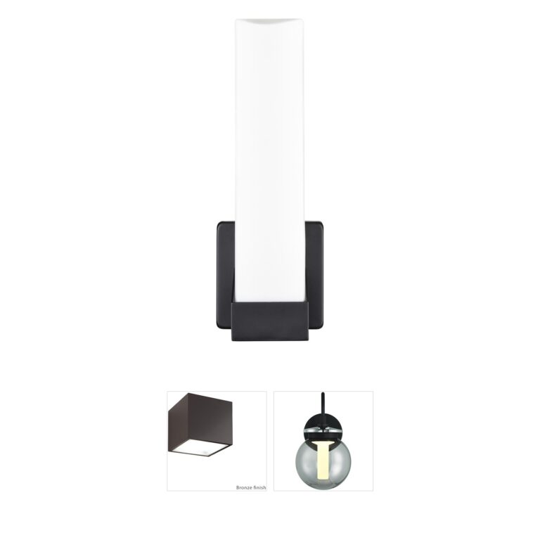 Millennium Lighting Matte Black Integrated LED Wall Sconce with White Glass