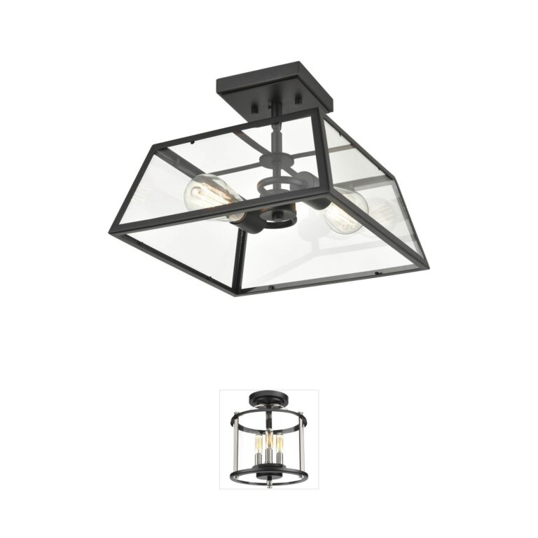 Millennium Lighting Grant Powder Coated Black Outdoor Flush Mount with Clear Glass