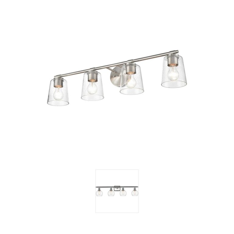 Millennium Lighting 4-Light Brushed Nickel Vanity with Clear Seeded Glass