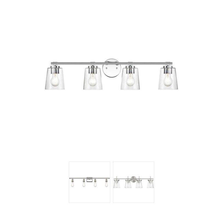 Millennium Lighting 4-Light Chrome Vanity with Clear Seeded Glass