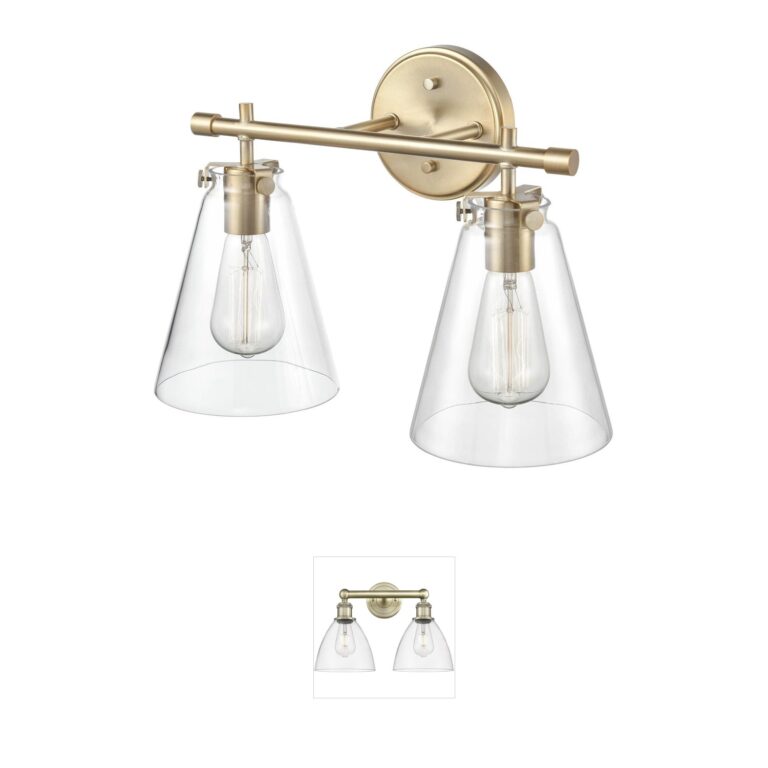 Millennium Lighting Aliza 2-Light Modern Gold Vanity with Clear Glass