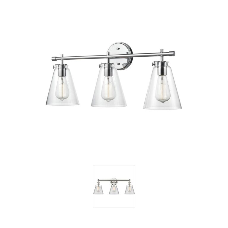 Millennium Lighting Aliza 3-Light Chrome Vanity with Clear Glass