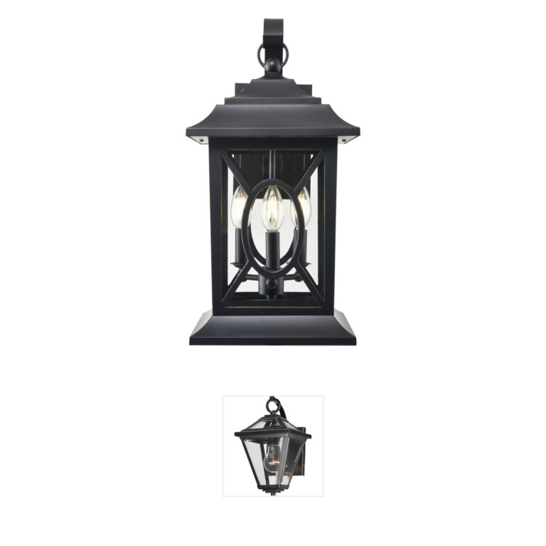 Millennium Lighting Allbert 3-Light Powder Coated Black Outdoor Wall Lantern