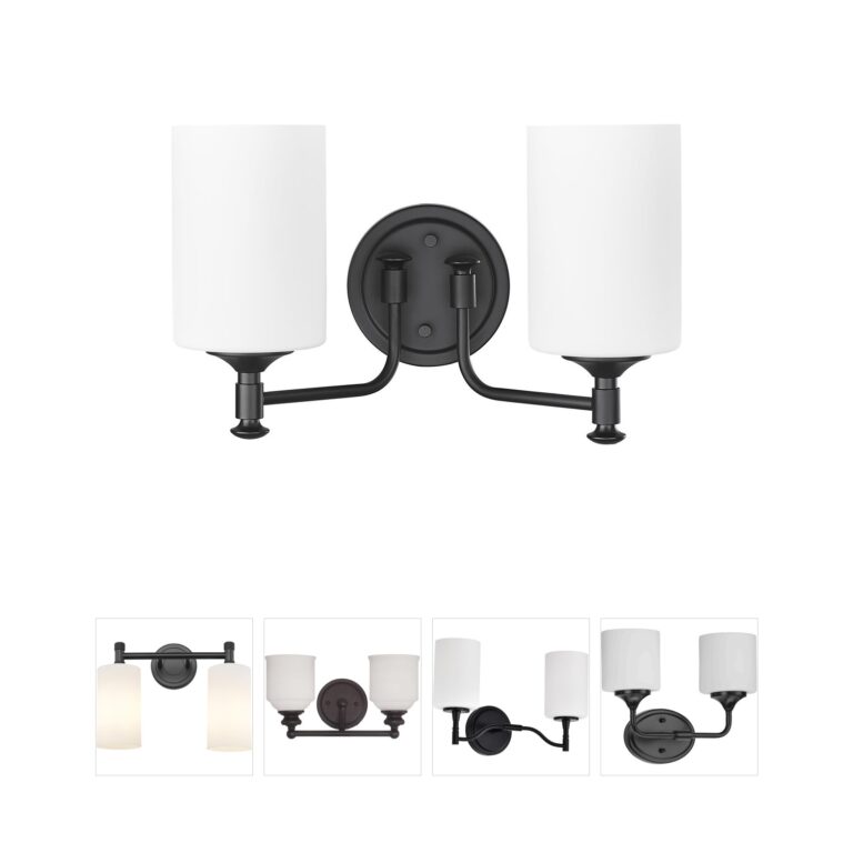 Millennium Lighting Ailey 2-Light Matte Black Vanity with Etched Opal Glass