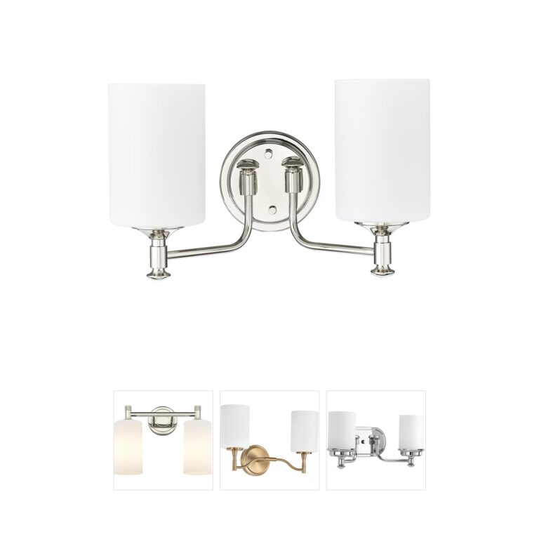 Millennium Lighting Ailey 2-Light Polished Nickel Vanity with Etched Opal Glass