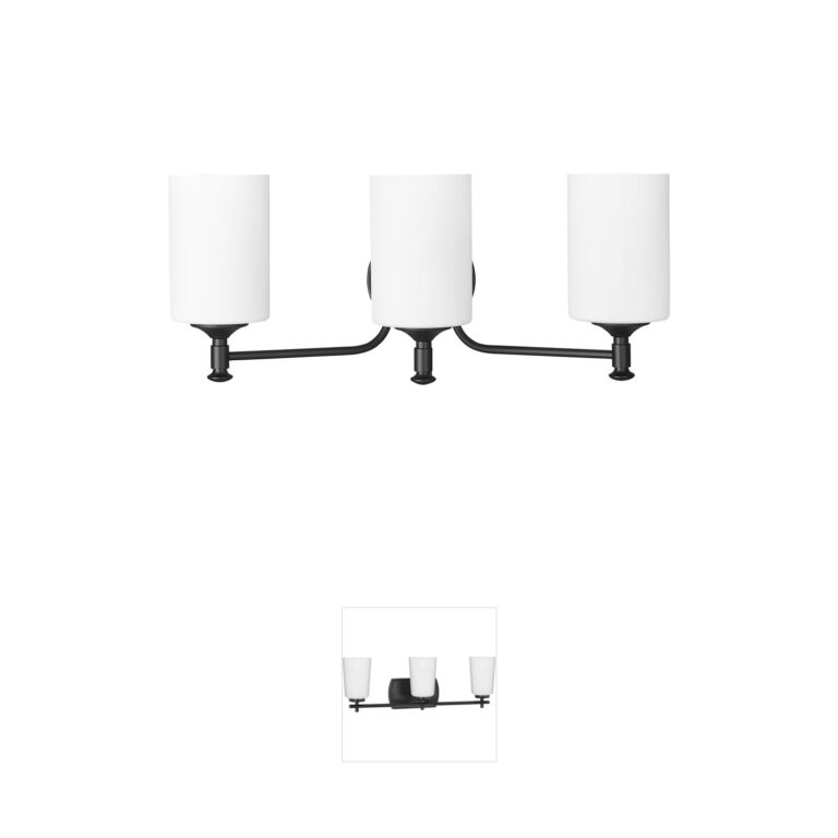 Millennium Lighting Ailey 3-Light Matte Black Vanity Light with Etched Opal Glass