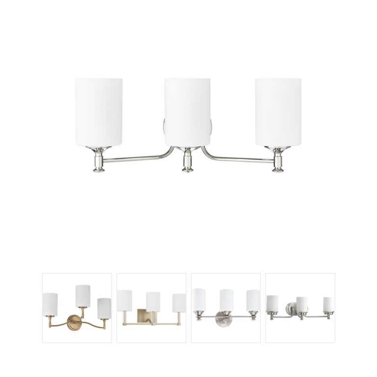 Millennium Lighting Ailey 3-Light Polished Nickel Vanity Light with Etched Opal White Glass