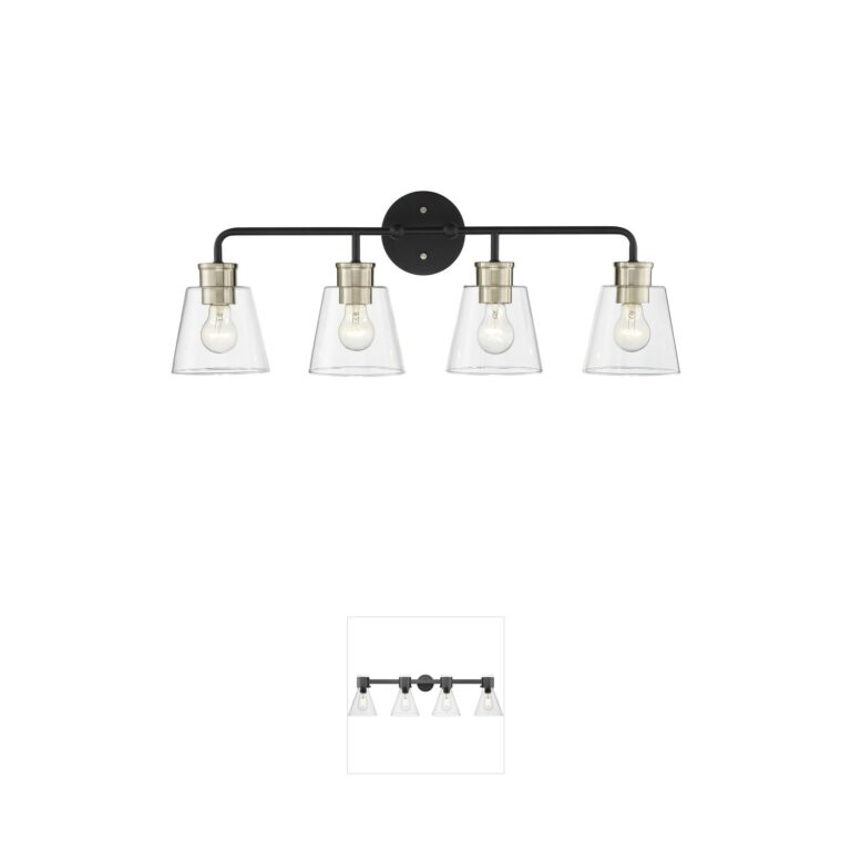 Millennium Lighting Cameron 4-Light Matte Black and Modern Gold Vanity Light