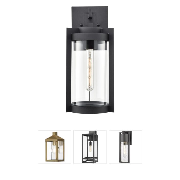 Millennium Lighting Ellway Textured Black Outdoor Wall Sconce with Clear Glass