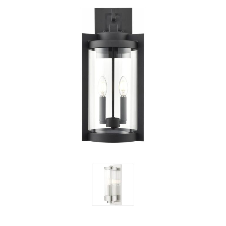 Millennium Lighting Ellway Textured Black 2-Light Outdoor Wall Sconce with Clear Glass