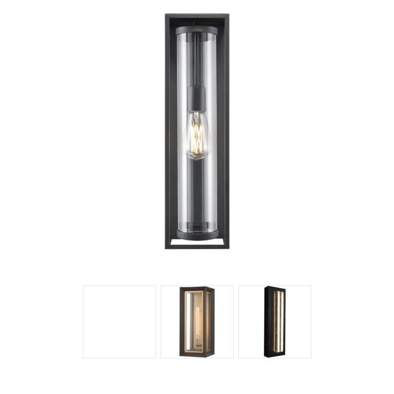 Millennium Lighting Caleb 20" Textured Black Outdoor Wall Sconce with Clear Glass