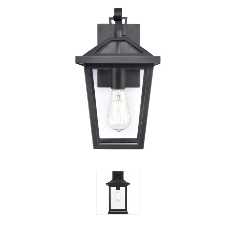 Millennium Lighting Mensun Textured Black Outdoor Wall Sconce with Clear Glass