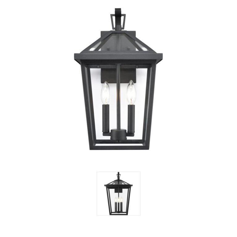 Millennium Lighting Mensun Textured Black 2-Light Outdoor Wall Sconce with Clear Glass