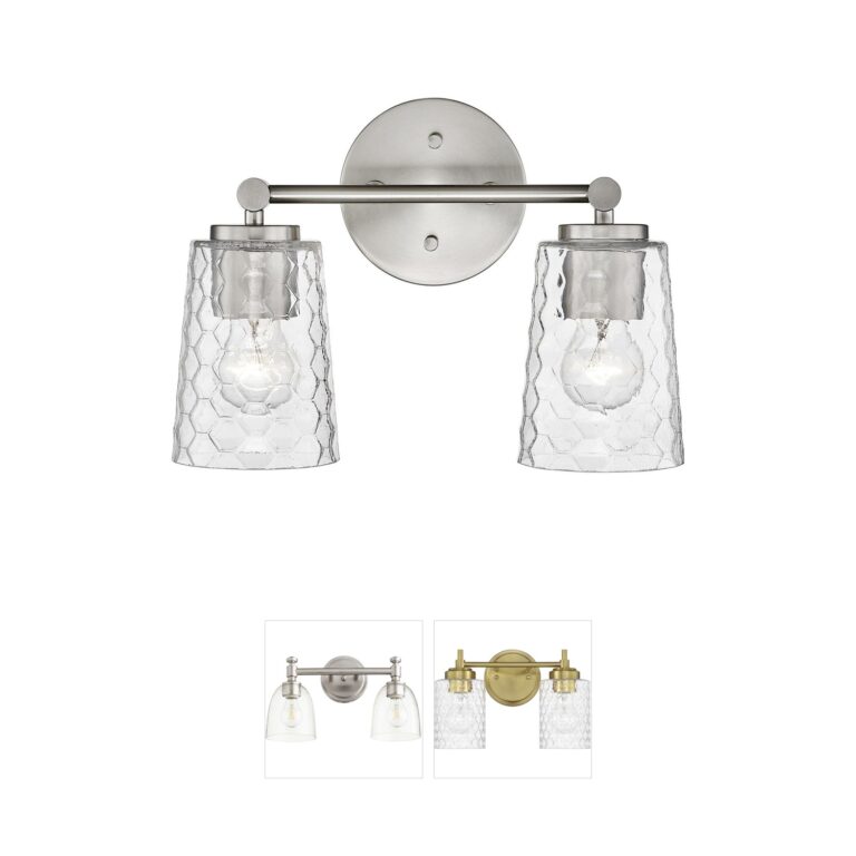 Millennium Lighting Ashli 2-Light Brushed Nickel Vanity with Clear Honeycomb Glass