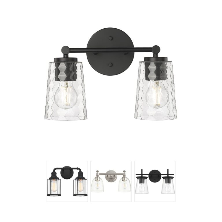 Millennium Lighting Ashli Matte Black 2-Light Vanity with Clear Honeycomb Glass