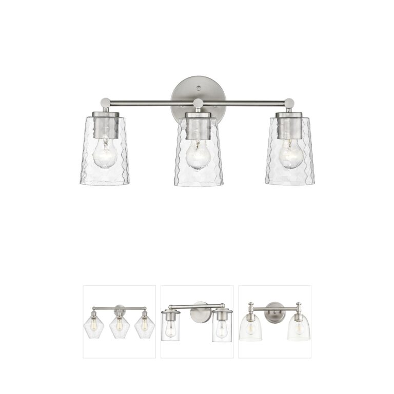 Millennium Lighting Ashli 3-Light Brushed Nickel Vanity with Clear Honeycomb Glass