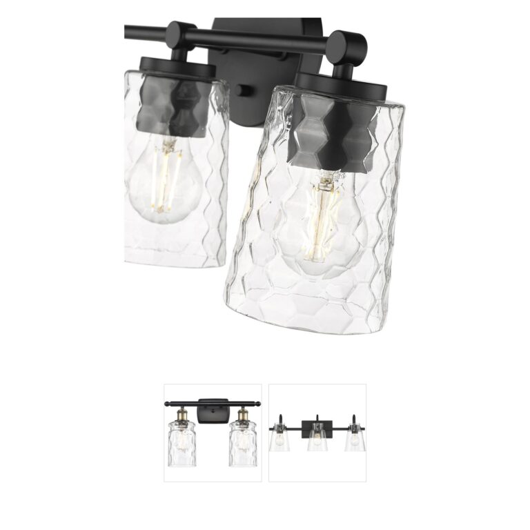 Millennium Lighting Ashli 3-Light Matte Black Vanity with Clear Honeycomb Glass