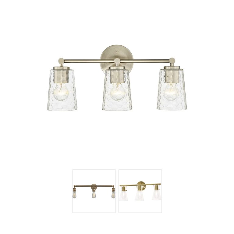 Millennium Lighting Ashli 3-Light Modern Gold Vanity with Clear Honeycomb Glass