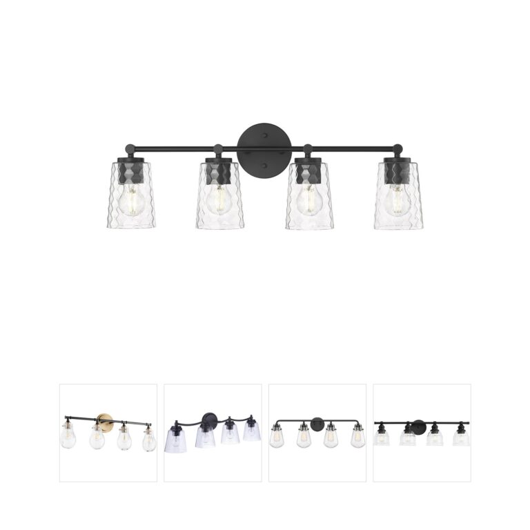 Millennium Lighting Ashli 4-Light Matte Black Vanity with Clear Honeycomb Glass