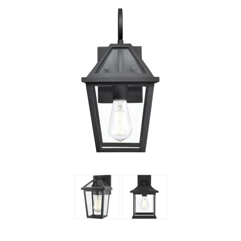 Millennium Lighting Eston Textured Black Outdoor Wall Sconce with Clear Glass