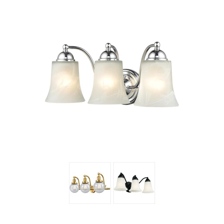 Millennium Lighting Abelia Chrome & Faux Alabaster 3-Light Vanity