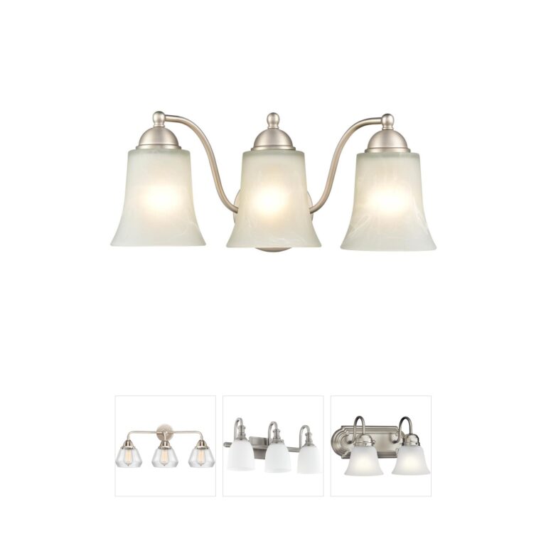 Millennium Lighting Abelia 3-Light Satin Nickel Faux Alabaster Vanity Light