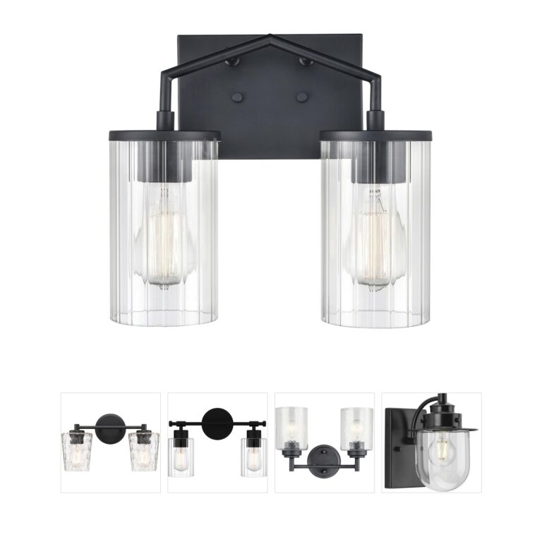 Millennium Lighting Beverlly 2-Light Matte Black Vanity with Beveled Glass