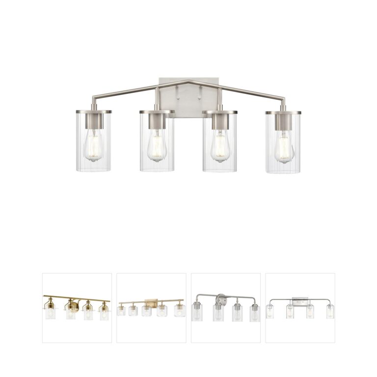 Millennium Lighting Beverlly 28-Inch 4-Light Brushed Nickel Vanity with Clear Beveled Glass