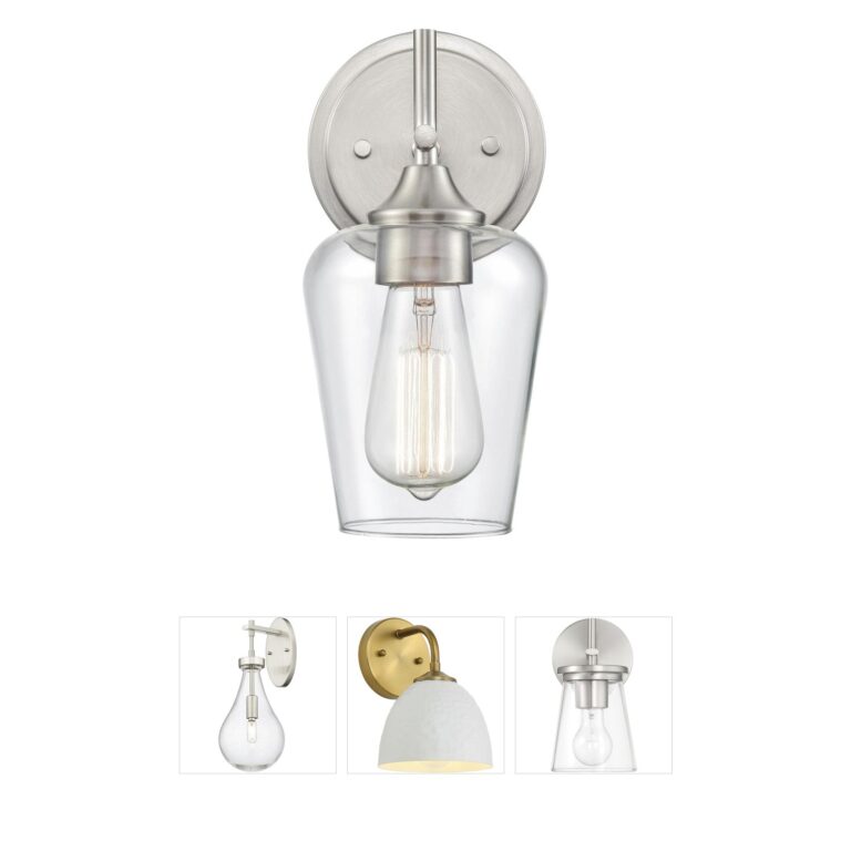 Millennium Lighting Ashford Brushed Nickel Clear Glass Wall Sconce