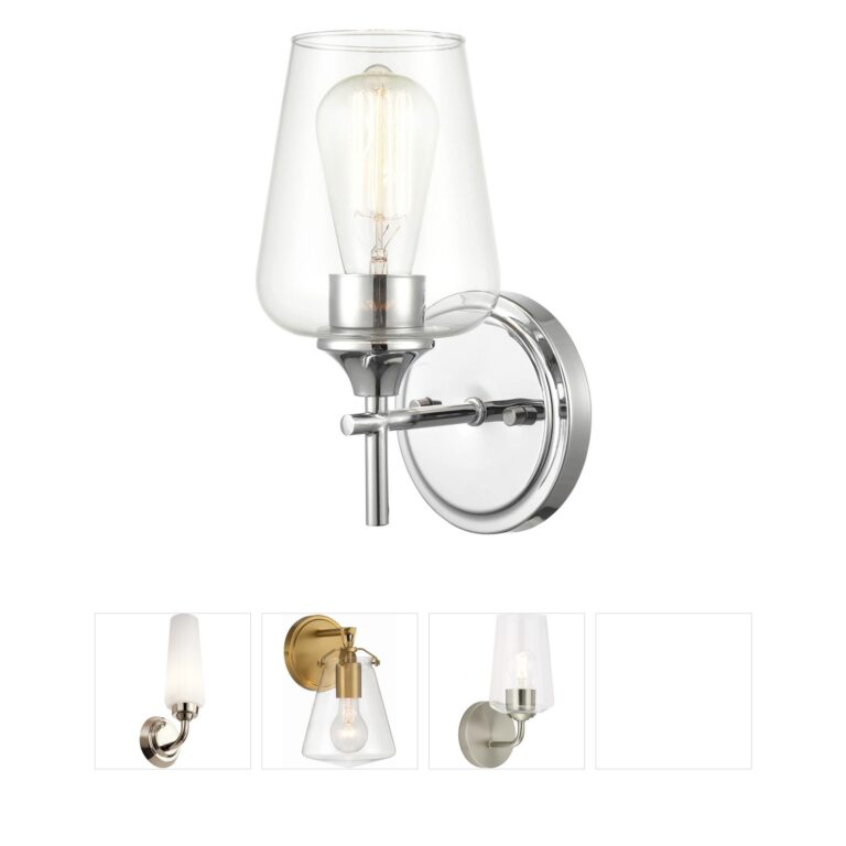 Millennium Lighting Ashford Chrome 1-Light Wall Sconce with Clear Glass