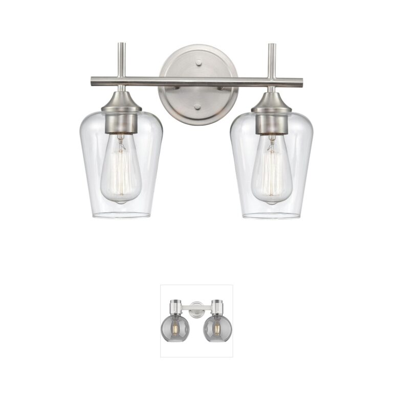 Millennium Lighting Ashford 2-Light Brushed Nickel Clear Glass Bathroom Vanity Light