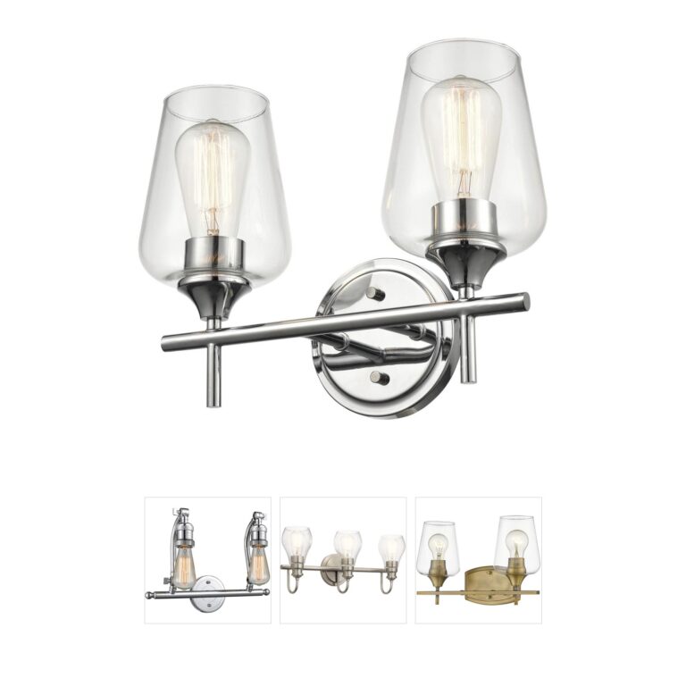 Millennium Lighting Ashford Chrome 2-Light Clear Glass Vanity Light