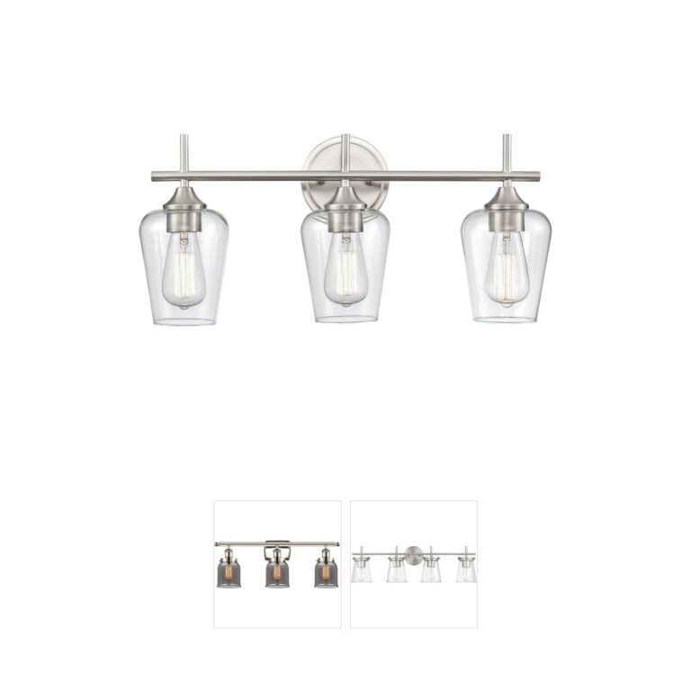 Millennium Lighting Ashford 3-Light Brushed Nickel Vanity with Clear Glass