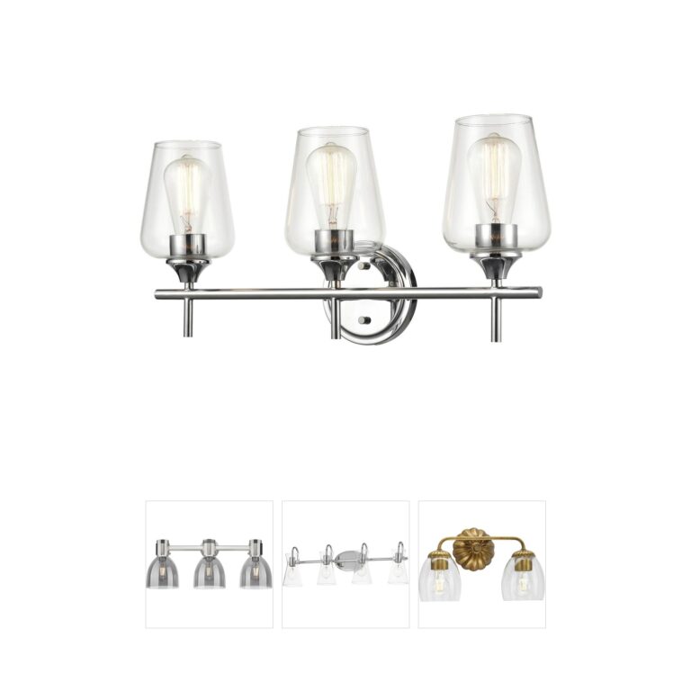 Millennium Lighting Ashford 3-Light Chrome Clear Glass Vanity Light