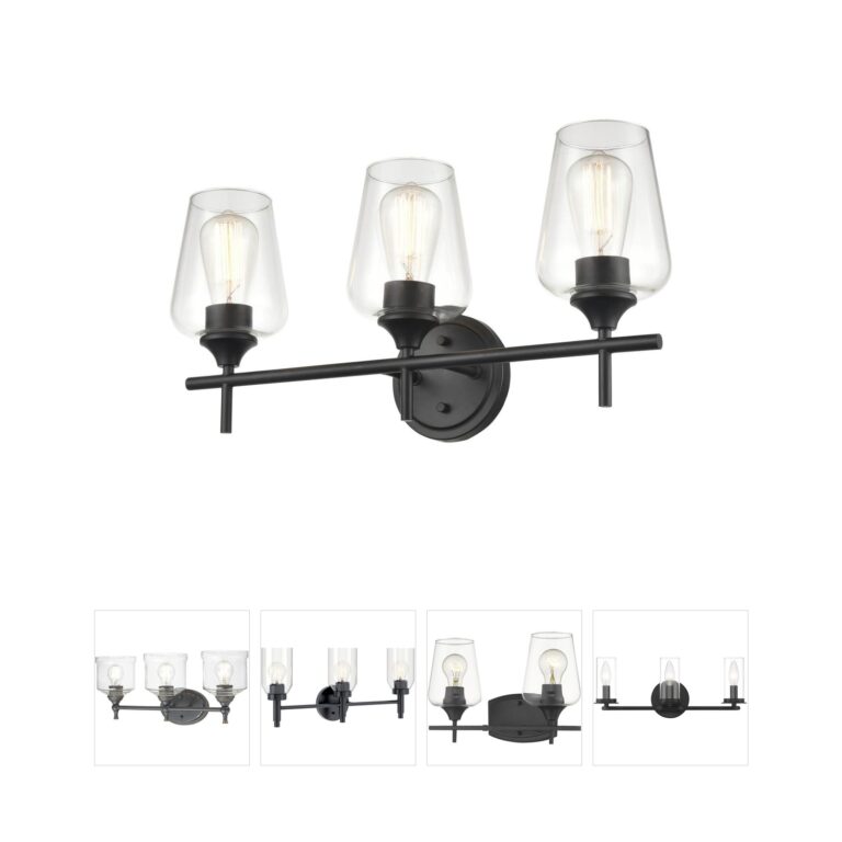 Millennium Lighting Ashford 3-Light Matte Black Vanity with Clear Glass